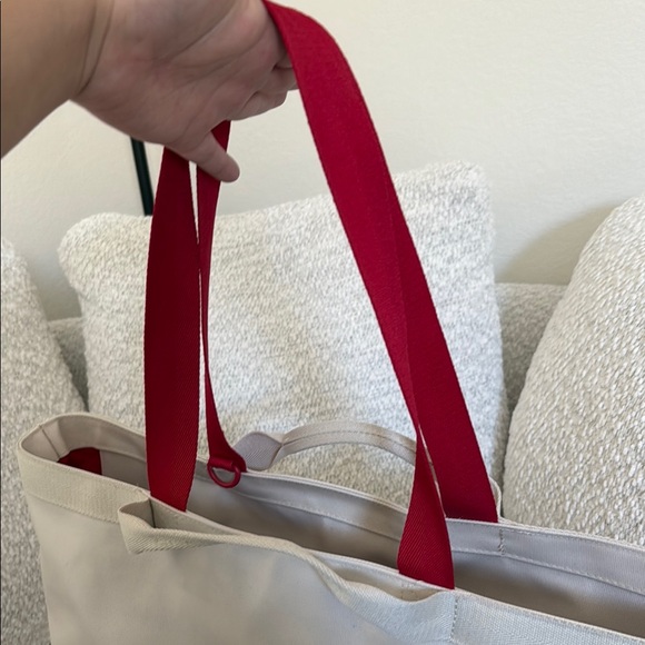 BEIS Cream Tote with Red Text - Picture 5 of 9